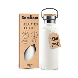 Bambaw White Insulated Bottle - 24 oz